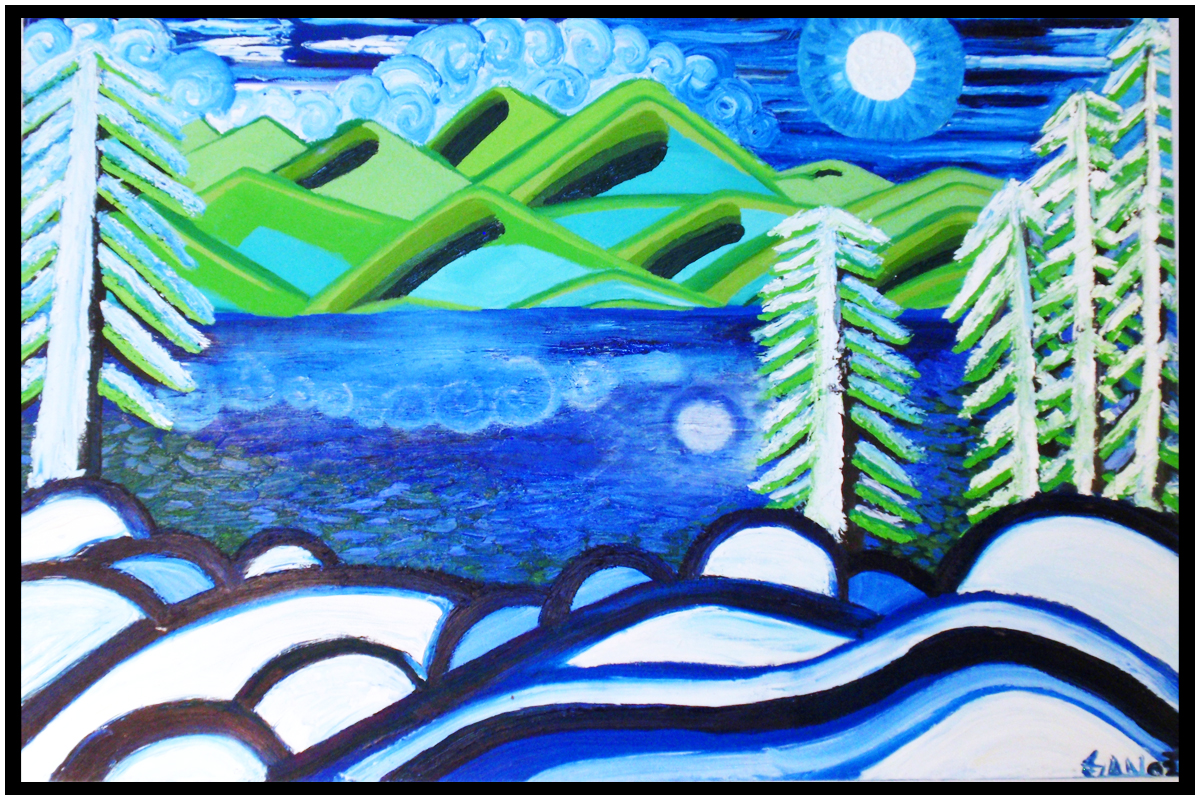Full Moon Lake Tahoe Oil Painting