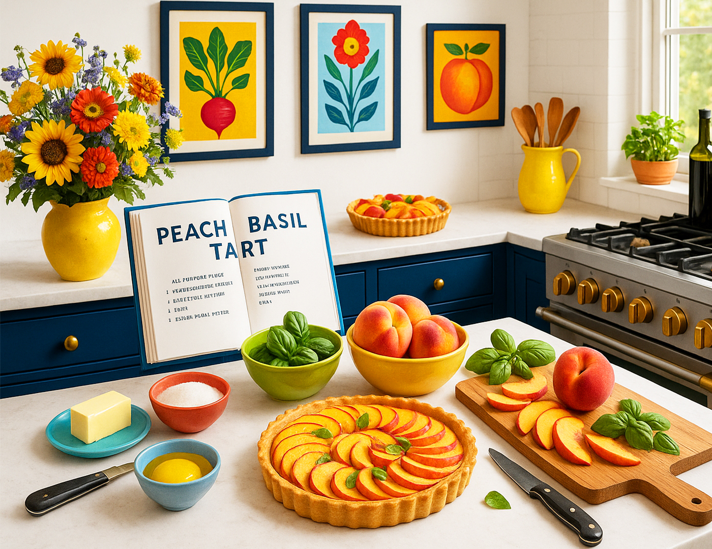 Peach Basil Tart