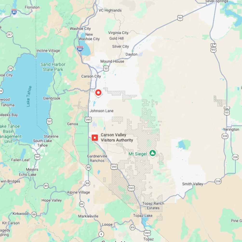 Service area map representing Carson Valley and surrounding Northern Nevada coverage