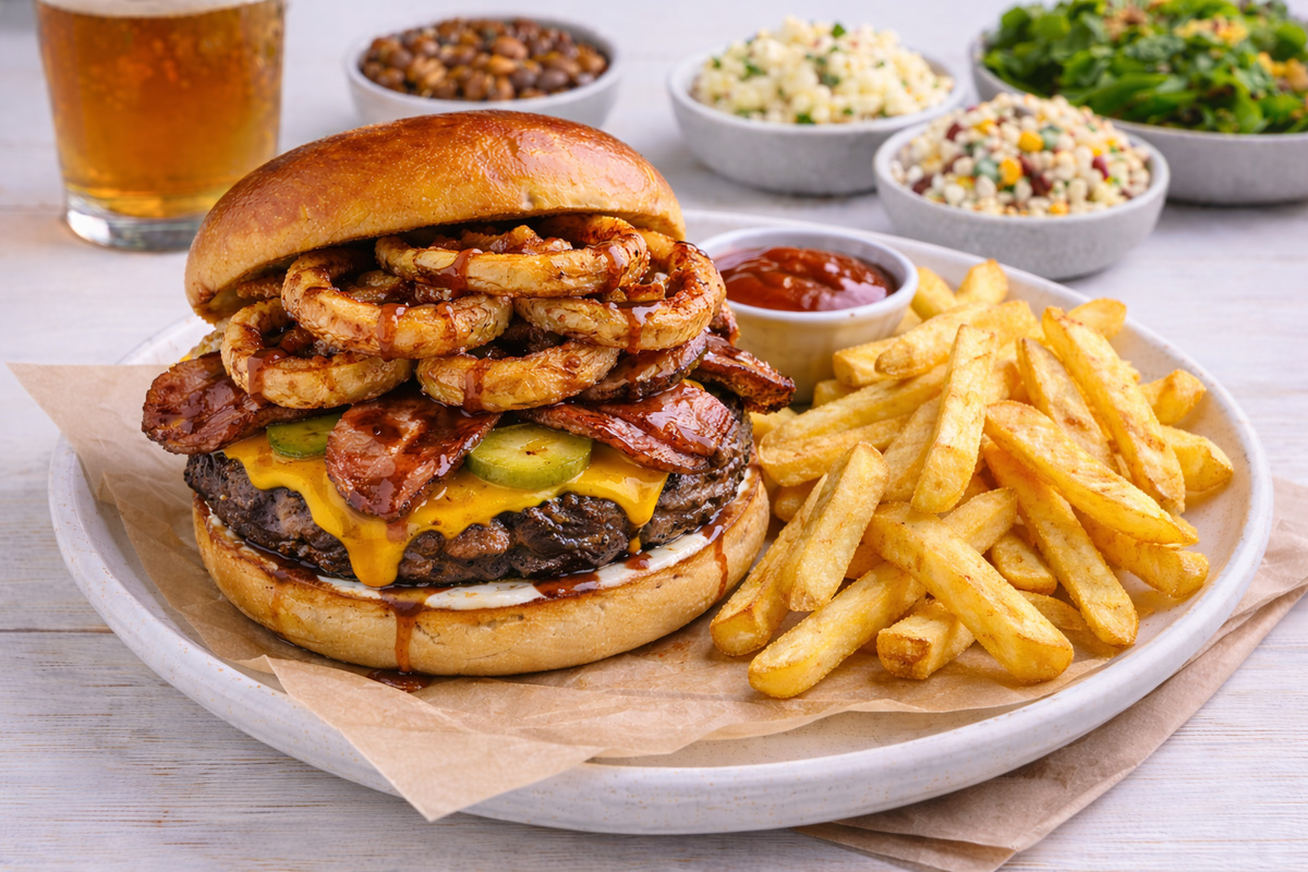 Smoked bacon BBQ burger