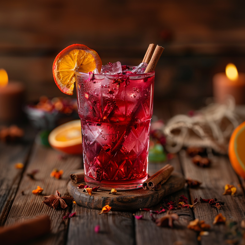 Spiced hibiscus iced tea