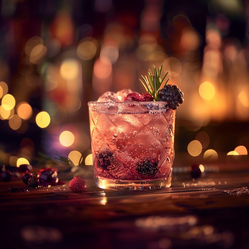 Tahoe Twilight gin cocktail with rosemary